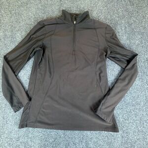 RBX Active Top Womens Large Black Fleece Lined Quarter Zip Mock Neck Performance